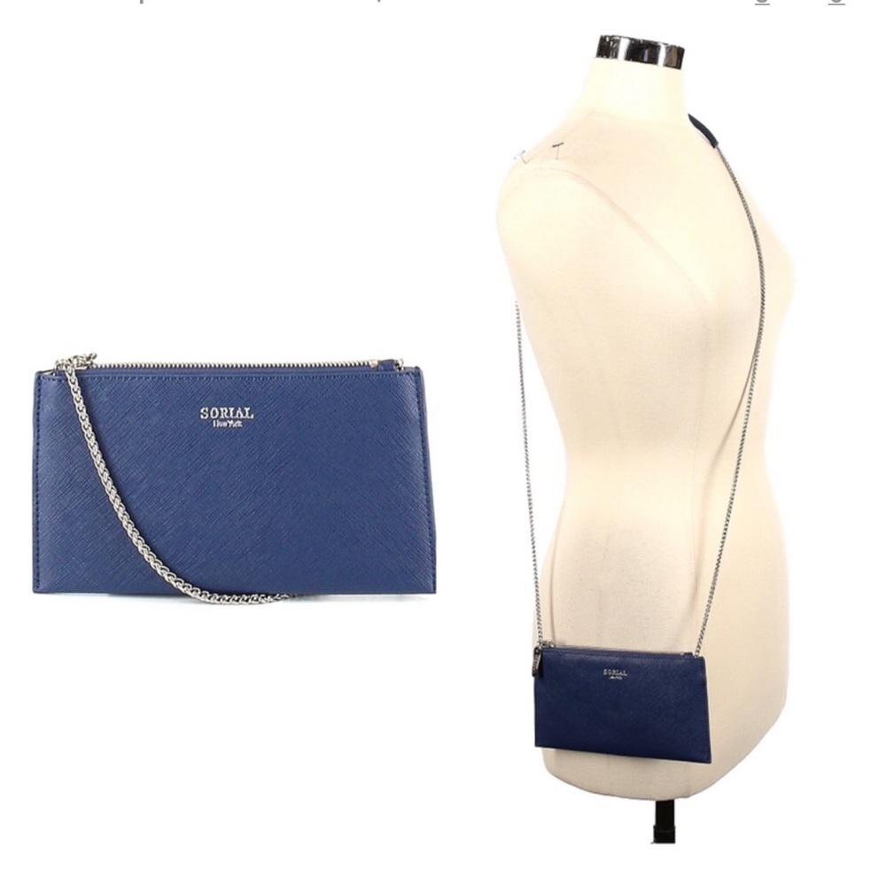 SORIAL Chain Crossbody Bag ~ Blue ~ Silver Hardware ~ Minimalist